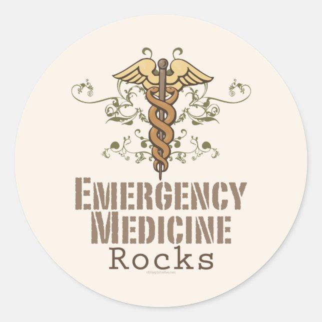 Emergency Medicine Rocks Stickers (Front)