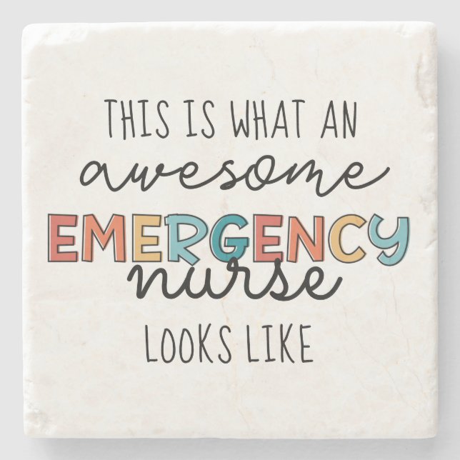 Emergency Nurse Funny Awesome ER Nurse Gifts Stone Coaster (Front)