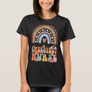 Emergency Nurse Groovy Retro Vintage Rainbow Cute T-Shirt