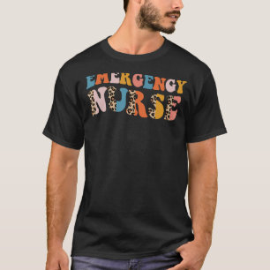 Emergency Nurse Leopard Print ER Nurse Nursing Sch T-Shirt