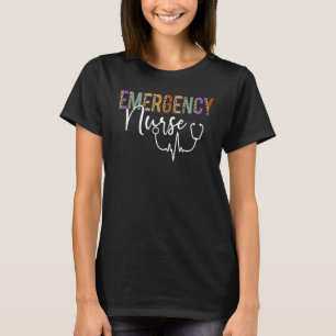 Emergency Nurse Leopard Print Er Team Nursing Scho T-Shirt