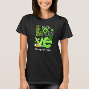Emergency Nurse Nurse Life Love Heart Stethoscope T-Shirt