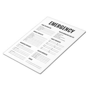 Emergency Organisation Form Notepad