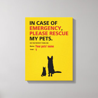 Emergency Panel (dog & cat) Canvas Print