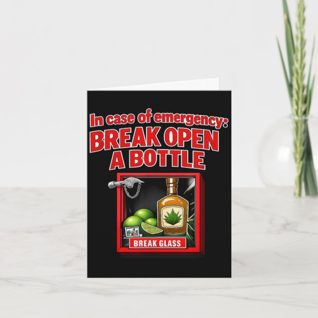 Emergency party crew funny drinking joke Emergency Card (Front)