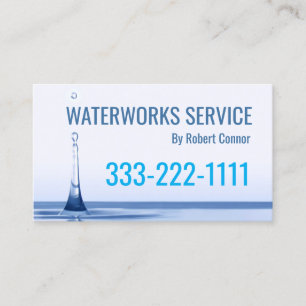 Emergency Plumber Service Waterworks Business Card