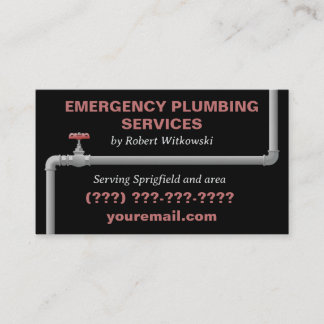 Emergency Plumbing Services Business Card