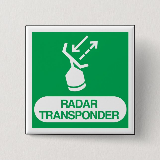 Emergency Radar Transponder Safety Sign 15 Cm Square Badge (Front)