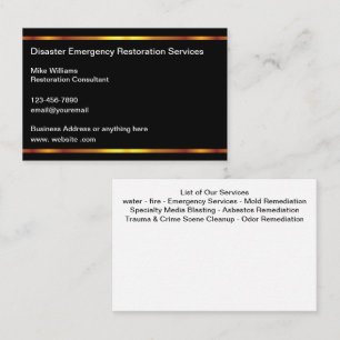 Emergency Restoration Remediation Business Cards