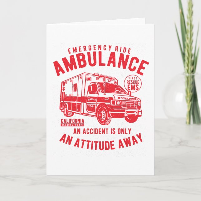 Emergency Ride Ambulance Card (Front)
