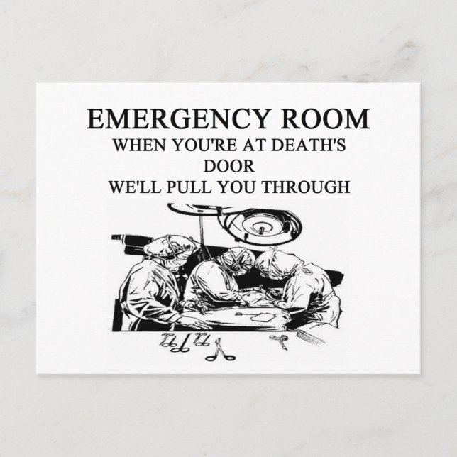 emergency room joke postcard (Front)