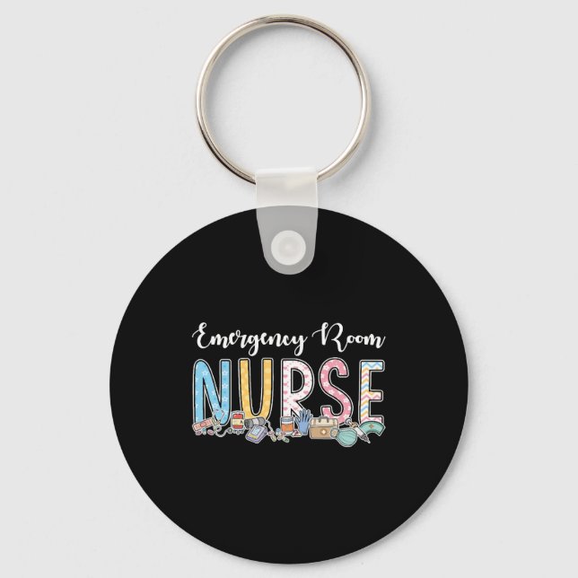 Emergency Room Nurse Gift Idea Key Ring (Front)