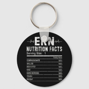 Emergency room nurse Nutrition Facts Nurse Key Ring