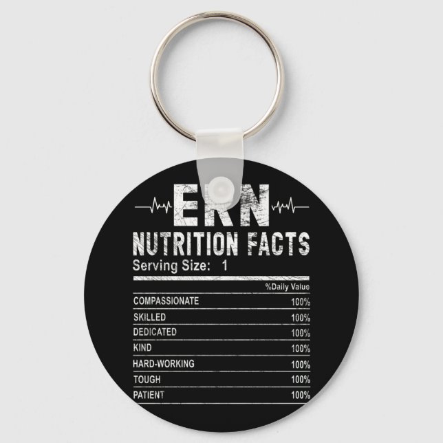 Emergency room nurse Nutrition Facts Nurse Key Ring (Front)