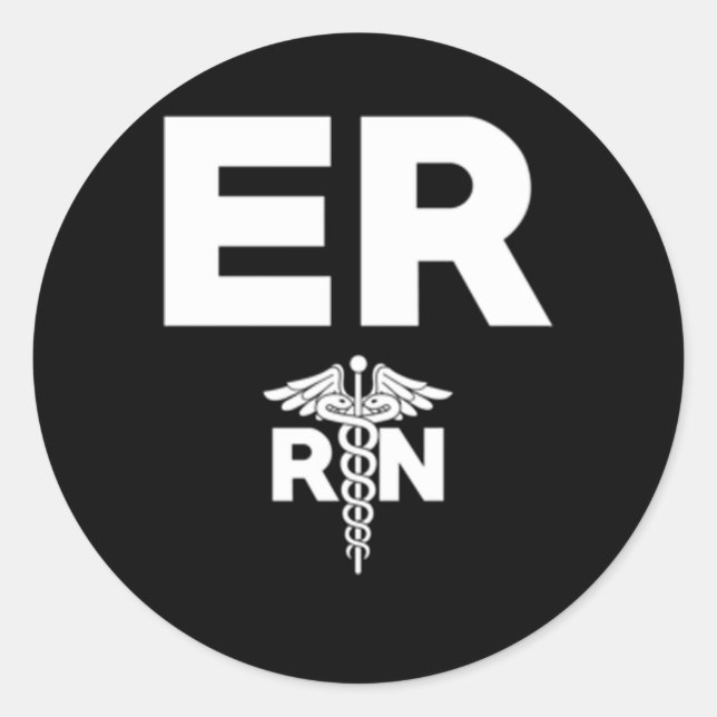 Emergency Room Registered Nurse Hospital Rn Staff Classic Round Sticker (Front)