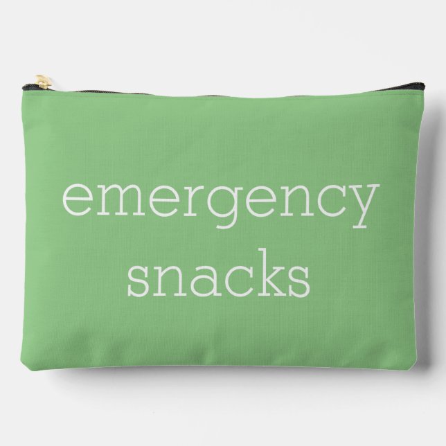 Emergency Snacks Accessory Pouch Green Travel Bag (Front)