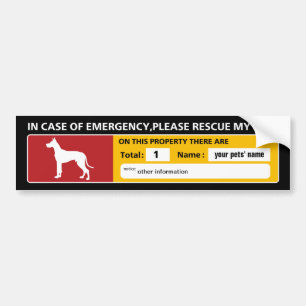 Emergency Sticker (great dane)