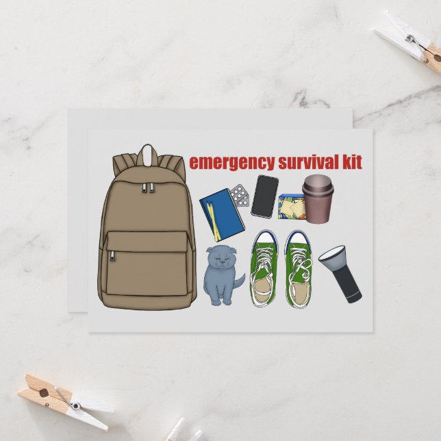 Emergency survival kit invitation (Front/Back In Situ)