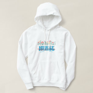 Emergency & Trauma Nurse Floral White Hoodie