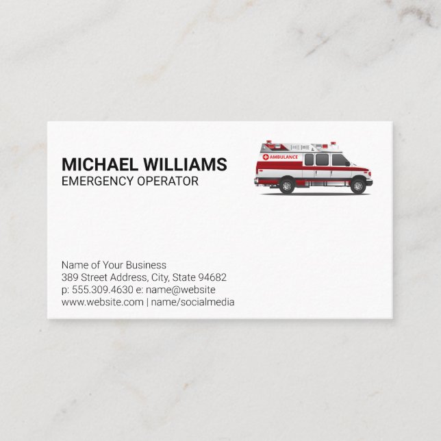Emergency Vehicle Business Card (Front)