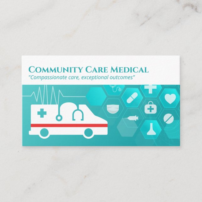 Emergency Vehicle | Medical Technician Business Card (Front)
