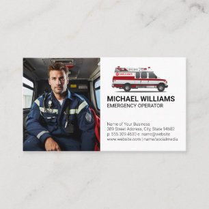 Emergency Vehicle   Paramedic Worker Business Card