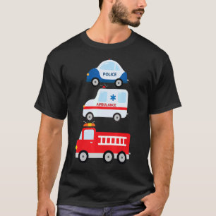 Emergency Vehicles Fire Truck Police Car Ambulance T-Shirt
