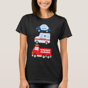 Emergency Vehicles Fire Truck Police Car Ambulance T-Shirt
