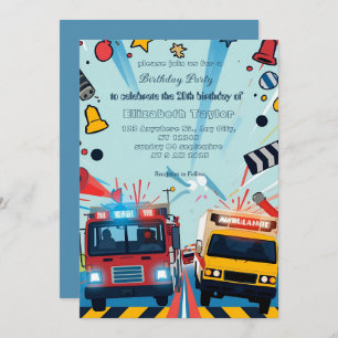 Emergency Vehicles party  invitation   