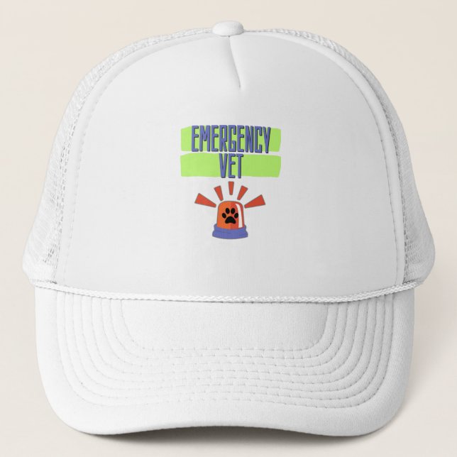 Emergency Vet – Veterinary Emergency Design Trucker Hat (Front)