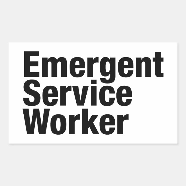 Emergent Service Worker Rectangular Sticker (Front)