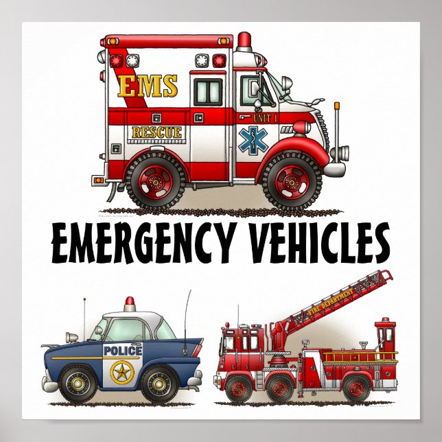 Emergiency Vehicles Poster 1 (Front)