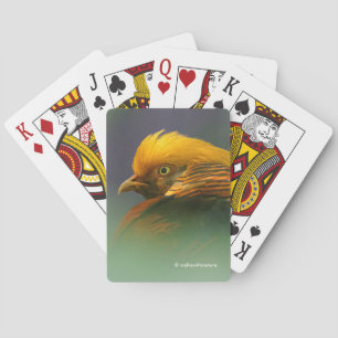 Emerging from the Green: Golden Pheasant Playing Cards