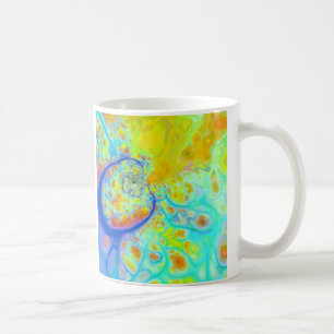 Emerging Galaxies – Teal & Lime Currents Coffee Mug