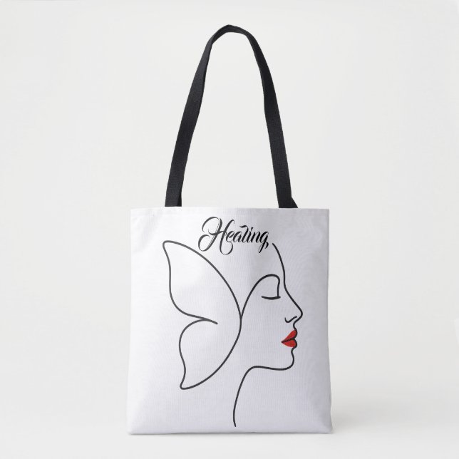 Emerging Wings – Hidden Butterfly Wrapping Tote Bag (Front)