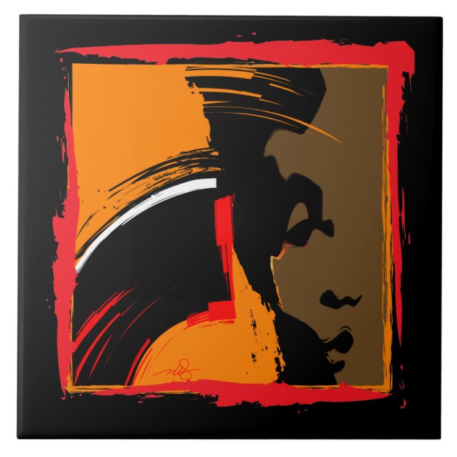 Emerging Woman Abstract Art Tile (Front)