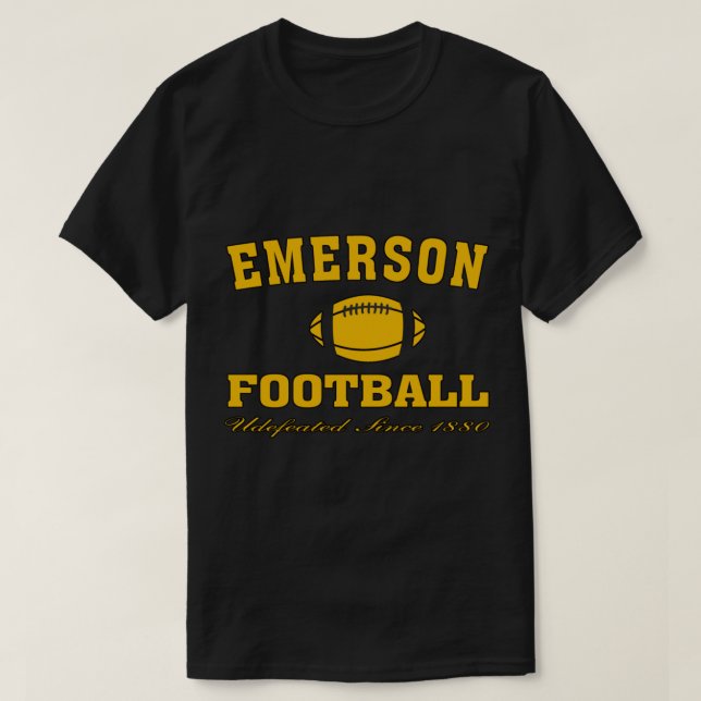 EMERSON FOOTBALL undefeated college football   T-Shirt (Design Front)