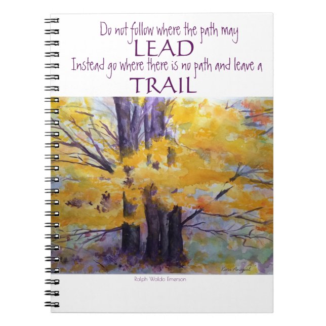 Emerson Inspiration Watercolor Art Spiral Notebook (Front)