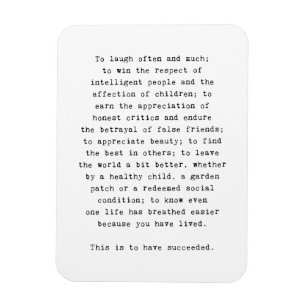 Emerson inspirational quote fridge magnet success