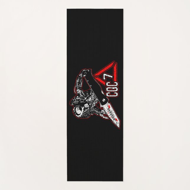 Emerson Knives CQC-7 Predator White Golf Towel Yoga Mat (Front)