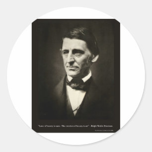 Emerson Love Of Beauty Is Taste Love Quote Gifts Classic Round Sticker