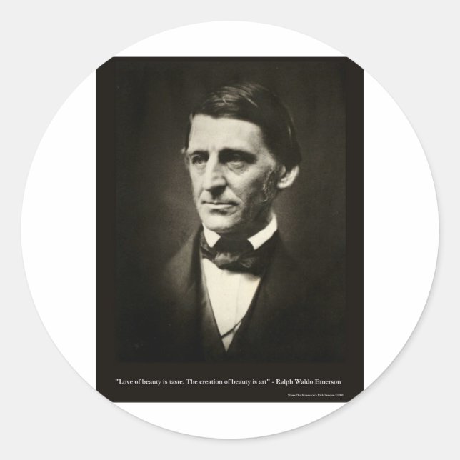 Emerson Love Of Beauty Is Taste Love Quote Gifts Classic Round Sticker (Front)