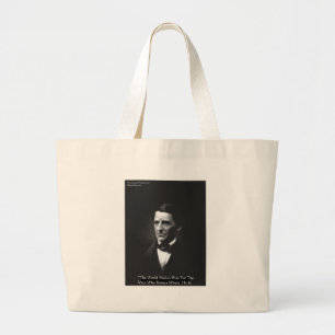 Emerson "Men Who Know" Wisdom Quote Gifts CardsEtc Large Tote Bag