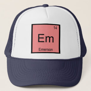 Emerson Name Chemistry Element Periodic Table Trucker Hat
