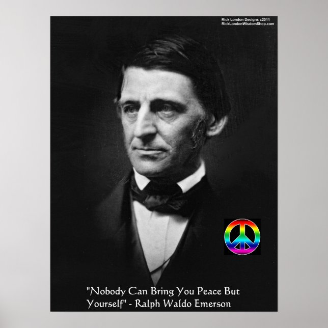 Emerson "Peace Yourself" Wisdom Quote Poster (Front)