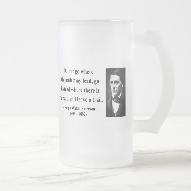 Emerson Quote 3b Frosted Glass Beer Mug (Right)