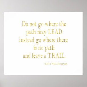Emerson Quote Gold Faux Glitter Inspirational Poster