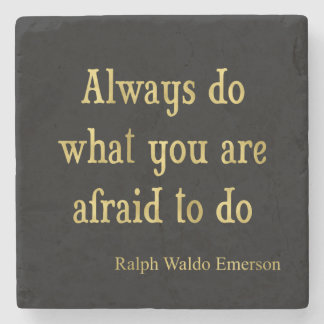 Emerson Quote Gold Faux Glitter Inspirational Stone Coaster