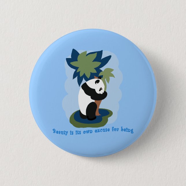 Emerson Quote with Endangered Panda 6 Cm Round Badge (Front)