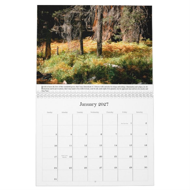 Emerson's Science of the Spriit Calendar (Jan 2027)